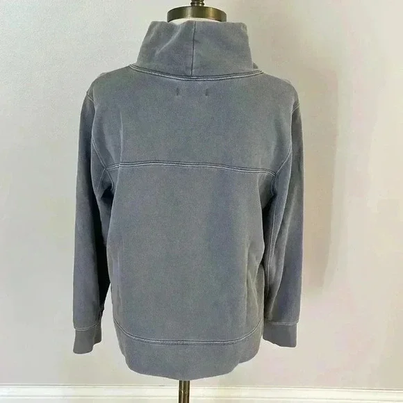 Madewell garment dyed funnel neck grey sweatshirt F9722 size M - Picture 5 of 10